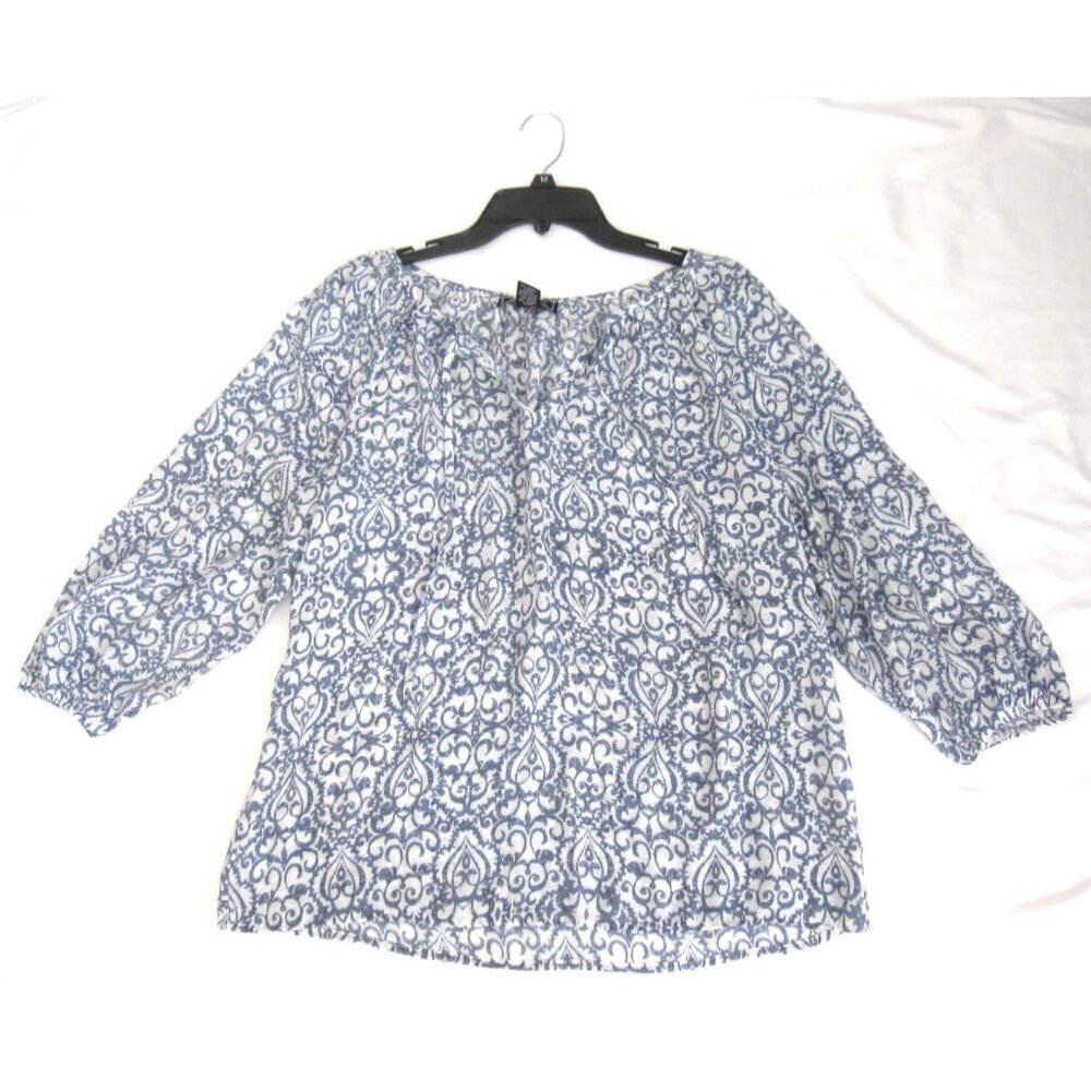 NYCC Paisley Damask Top Peasant Fairy Whimsigoth Corquette Women Sz L (WB532)